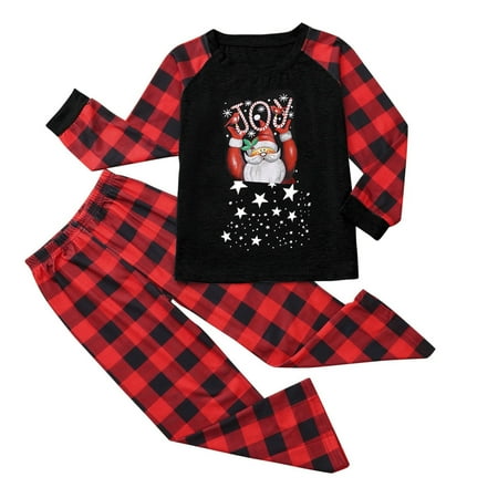 

Womans Clothing Christmas Santa Claus Print Children Kid Print Top And Pants Family Suit Pajamas
