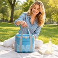 thumbnail image 5 of Insulated Lunch Bag | Insulated Cooler Bag | Reusable Canvas Lunch Bag for Work, Picnics | Blue Lunch Bag for Women and Men, 5 of 6