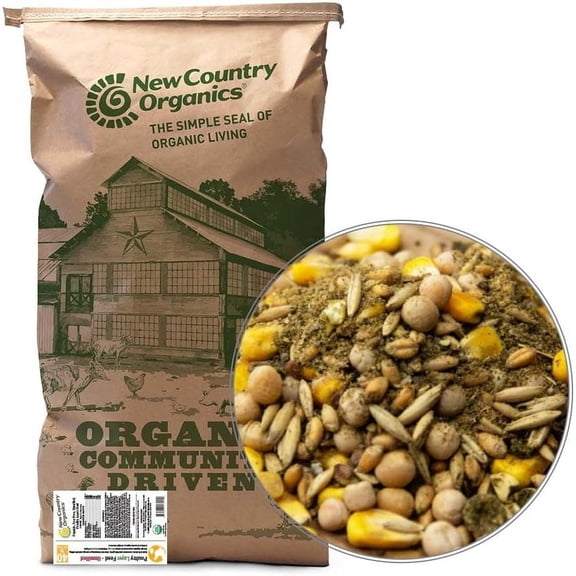 New Country Organics | Unmilled Layer Feed for Laying Hens | Soy-Free | 17% Protein | Certified Organic and Non-GMO | Great for Fermenting | 40 lbs Bag