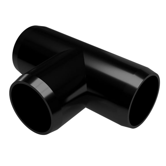 FORMUFIT PVC Fitting, Standard Tee , Furniture Grade, 1-1/4" Size, Black, 4-Pack (F114TEE-BK-4)