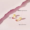 thumbnail image 4 of Or Jaune 14k Rond 3 mm Rubis Simulé Serti Clos Clous à Vis pour Bébés Filles, 4 of 7