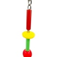 thumbnail image 2 of 1038 Triple Bobbin Ringer M&M Bird Toys - Handmade Unique Noisy Hanging Bird Toys, 2 of 5