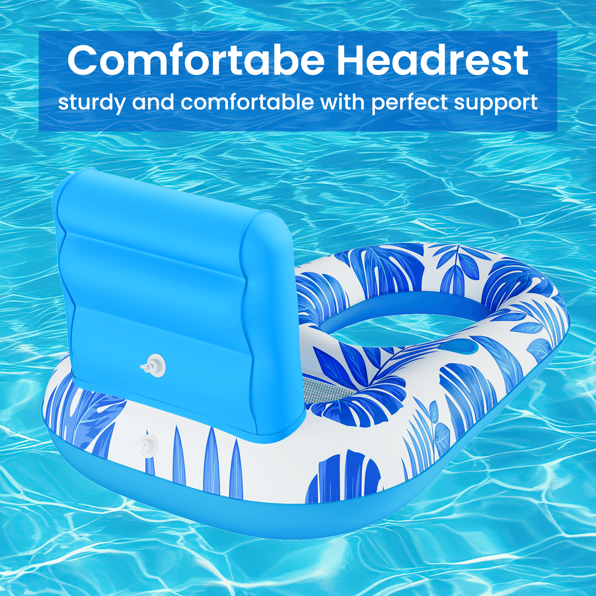 Inflatable Pool Float Adult, GVDV Pool Floaties Lounger Floats Rafts Floating Chair Floats Water Floaty for Swimming Pool Lake Lounge Float with Cup Holders Beach Pool Party Toys for Adults Kids