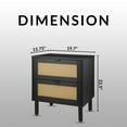 thumbnail image 3 of Sango Orre 2-Drawer Mid-Century Nightstand with Rattan Detail, Black/Brown, 3 of 7