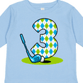 thumbnail image 4 of Inktastic Argyle Golf 3rd Birthday Boys Long Sleeve Toddler T-Shirt, 4 of 5