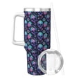 thumbnail image 2 of Vsdgher Flower Blue Skull Pattern 40 oz Tumbler with Handle and Straw Lid | Insulated Cup Reusable Stainless Steel Water Bottle Travel Mug | Gifts for Women Men Him Her, 2 of 8