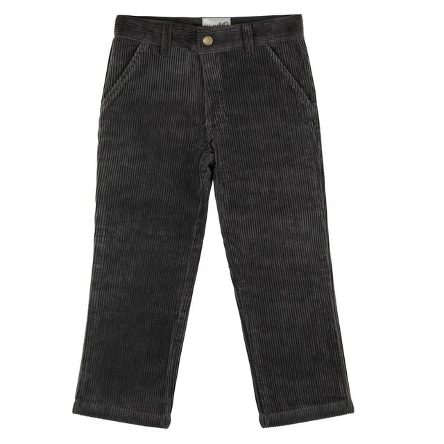 Buyless Fashion Boys Pants Flat Front Straight Cut Wide Corduroy Pattern