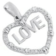 thumbnail image 4 of 10K White Gold Round Diamond Heart Frame Love Fancy Pendant 0.90" Charm 1/6 CT., 4 of 6