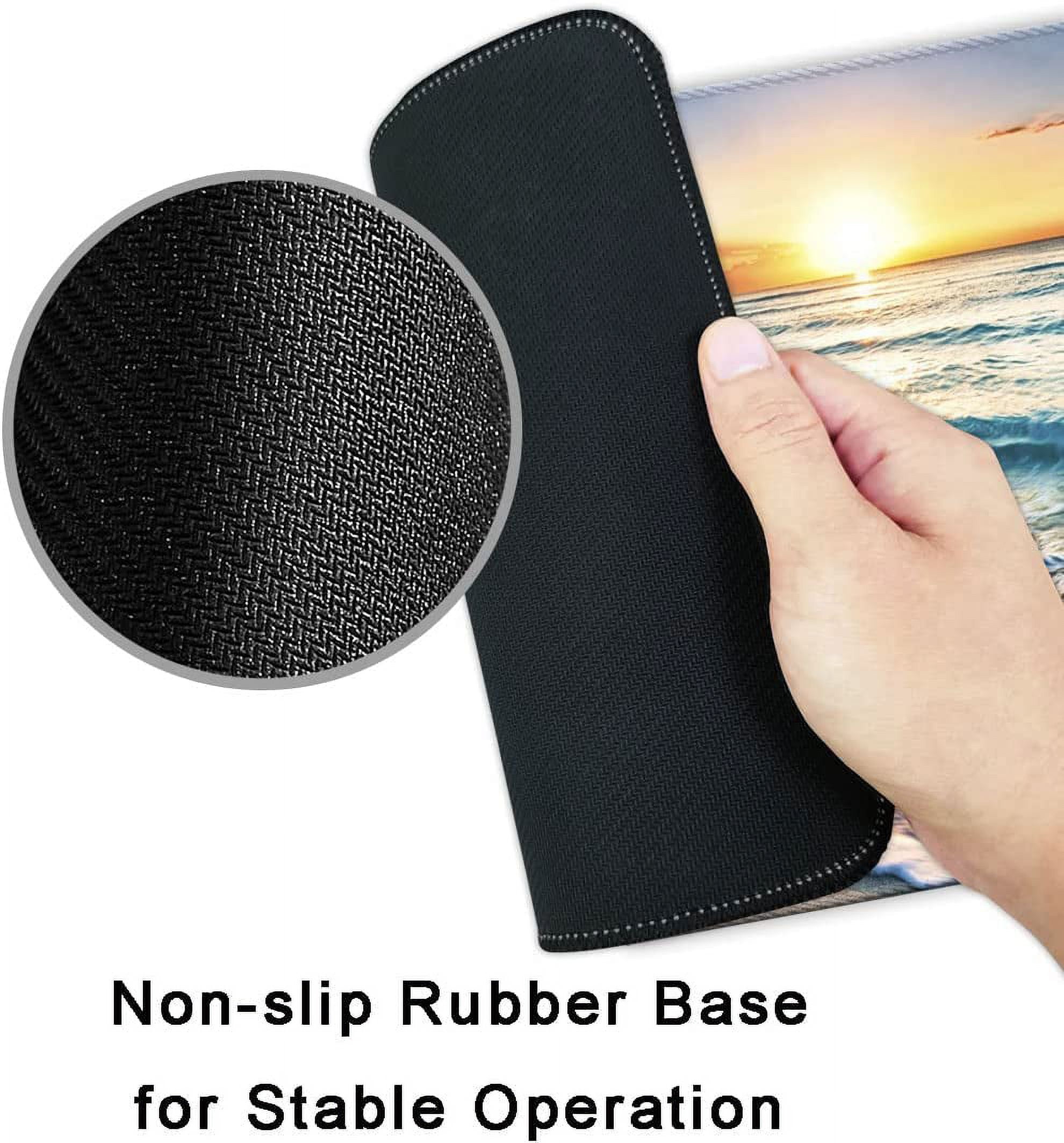 Mouse Pad with Stitched Edge, Premium-Textured Mouse Mat, Non-Slip Rubber Base Mousepad for Laptop, Computer & PC,9.5×7.9 inches,Beach