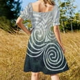 thumbnail image 3 of Newgrange Entrance Stone Triple Spiral Celtic Triskelion Celtic Symbols Sleeveless Dress Woman dresses, 3 of 6