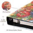 thumbnail image 3 of FORMRS 3 Ring Photo Album 4"x6" Self Adhesive Large Capacity PU Leather Cover, Purple Floral Tomatoes, 3 of 8