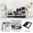 thumbnail image 3 of SHYFOY Mirrored Perfume Tray Crystal Crushed Diamond Glass Silver for Vanity Dresser Bathroom, 3 of 8