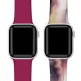 thumbnail image 2 of Posh Tech Unisex 2-pack Silicone Bands for Apple Watch Sizes 42mm/44mm/45mm, Abstract Wave/Berry, 2 of 2