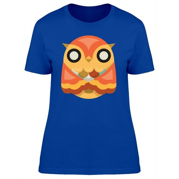 Orange Owl In Flat Style T-Shirt Women -Image by Shutterstock, Female Large