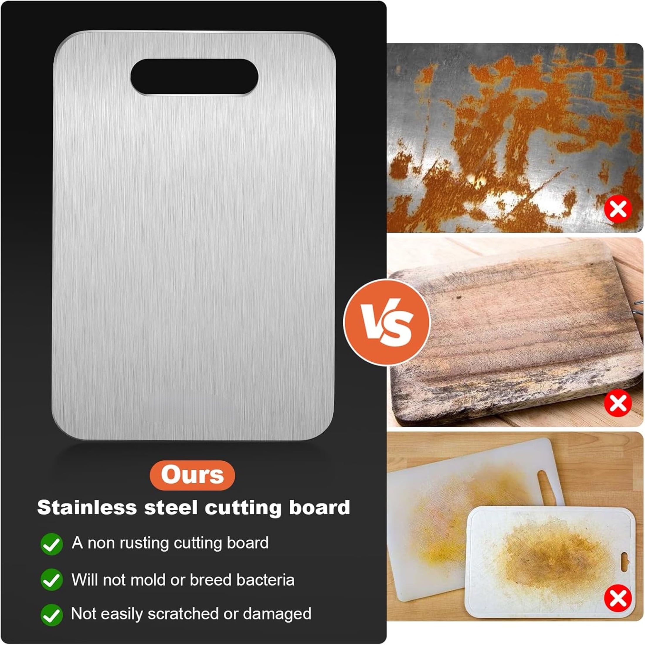 Titanium Cutting Board-3 pack Titanium Cutting Boards for Kitchen/Double Sided Titanium Cutting Mat-D