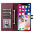 thumbnail image 4 of Étui Portefeuille Premium pour iPhone 14 avec Fentes pour Cartes et Support, Étui à Rabat Rouge, 4 of 7