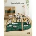 thumbnail image 3 of Baby Play Gym & Activity Mat, Leaf Shaped Baby Play Mat with 6 Detachable Toys, Tummy Time Mat Promote Motor Skills & Sensory Development, Newborn Baby Essentials Gift, Jungle Green, 3 of 15
