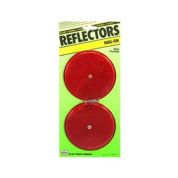 Hy-Ko 3-1/4 In. Dia. Round Red Nail-On Reflector (2-Pack) CDRF-5R