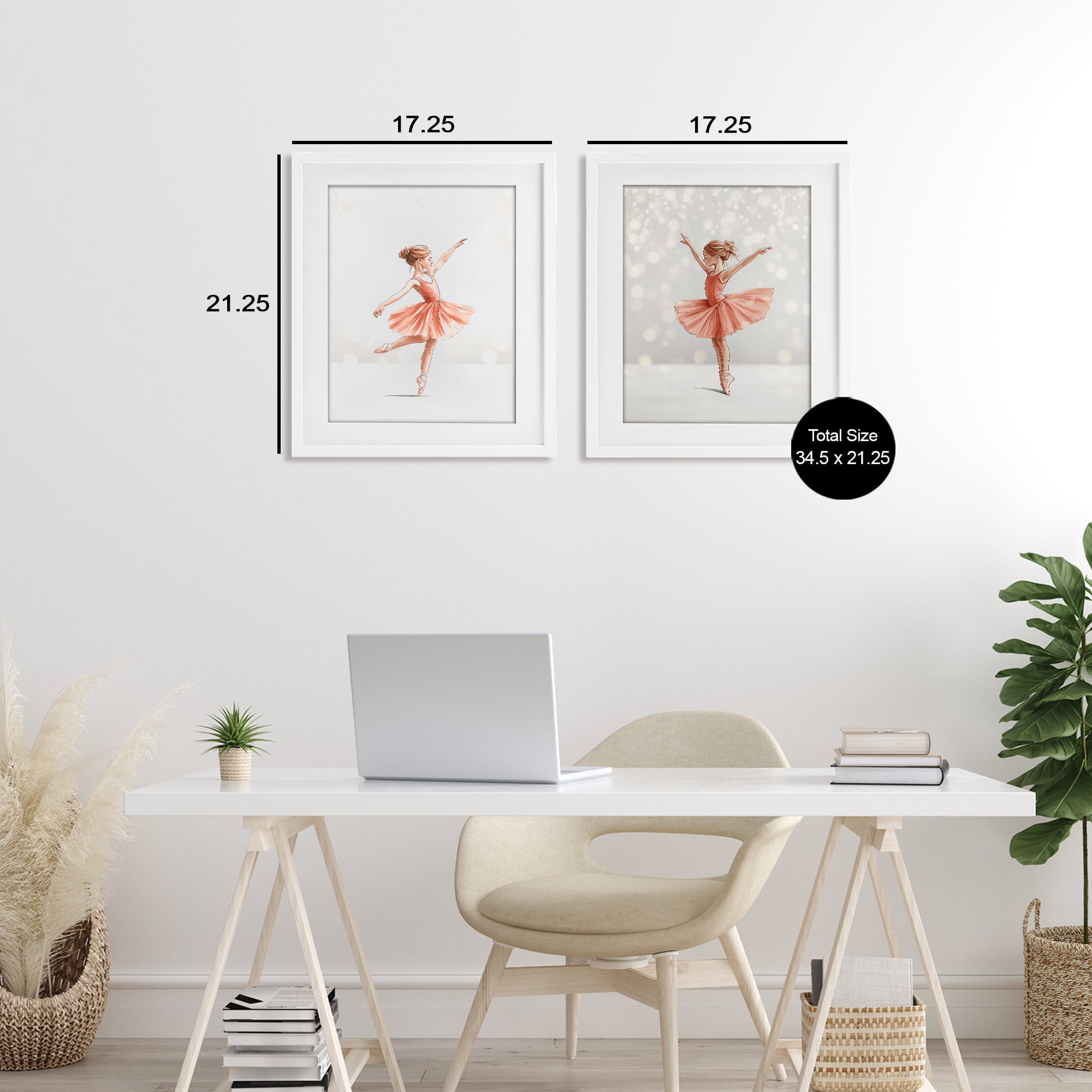 Stupell Industries Dancers In The Light 2 Piece White Framed Print Under Glass Set, design by Christine Simpson Art
