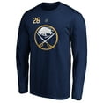 thumbnail image 2 of Men's Fanatics Rasmus Dahlin Navy Buffalo Sabres Authentic Stack Name & Number T-Shirt, 2 of 3