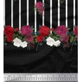 thumbnail image 2 of Soimoi Cotton Voile Fabric Stripe & Rose Panel Decor Fabric Printed Yard 42 Inch Wide, 2 of 3