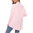 thumbnail image 5 of Winter Polyester Long Sleeve Spandex Cardigan for Women Pink Cover-Up Solid Color Round Neckline Womens Ladies V Neck Coat Pockets Outerwear XL, 5 of 5