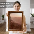 thumbnail image 3 of US Art Frames Brown Burl 3x29 Picture Frame .75" Wide - Preinstalled Hangers and UV Blocking Plexiglass, 100% USA Made, 3 of 4
