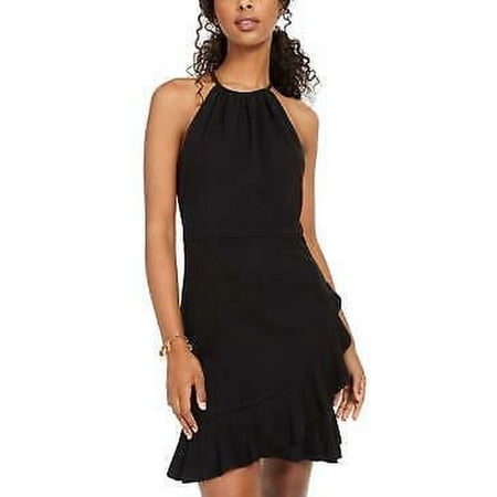 Teeze Me Juniors Ruffled Fit & Flare Dress: 3/Black