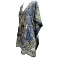 thumbnail image 2 of Women's Short Kaftan Maxi Tunic Caftan Gown Top Night Dress One Size Gray, 2 of 4