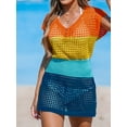 thumbnail image 3 of Cupshe Women's Crochet Swim Cover Up Short Sleeve V Neck Bathing Suit Beach Dress Summer Swimwear Coverups, Size XS-XL, 3 of 5