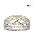 thumbnail image 3 of Minnieouse Anillo de mujer elegante cristal cruzado decorativo mano joyería chapado vacaciones aniversario decoración colgante colgante Ropa, zapatos y accesorios Miscelánea talla 7 Minnieouse  AP015524-03, 3 of 6