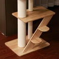thumbnail image 2 of PETOMG Rubber Wood Cat Tree Floor to Ceiling, No Drilling, Adjustable Height (90.6'' - 110.2''), 2 of 9