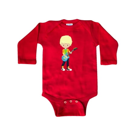 

Inktastic Rock Boy Blond Hair Boy Playing Guitar In Band Gift Baby Boy Long Sleeve Bodysuit