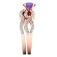 thumbnail image 3 of Clara Pucci 14K Rose Gold 1.57 Natural Amethyst Engraveable Engagement Ring + Wedding Band Set, 3 of 7