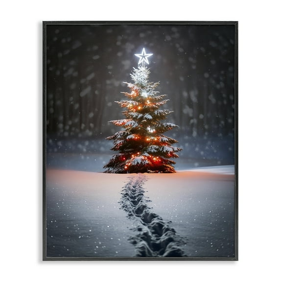 Stupell Industries Magic Moments Holiday Tree Holiday Photography Black Framed Art Prints Wall Art, 11 x 14