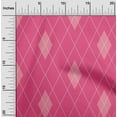 thumbnail image 1 of oneOone Viscose Chiffon Dark Pink Fabric Argyle Check Sewing Fabric By The Yard Printed Diy Clothing Sewing Supplies 42 Inches Wide, 1 of 4