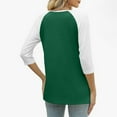 thumbnail image 5 of Xuniizn 3/4 Sleeve Tops for Women, Plus Size Front Button Color Block Casual Fall Shirt, Lightweight Soft Loose Tops, 5 of 9