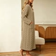 thumbnail image 5 of Jopfuhed Womens V-Neck Fleece Robes Fluffy Plush Bathrobe Long Housecoat with Pockets Winter Warm Cozy Loungewear Sleepwear, 5 of 7