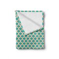 thumbnail image 2 of Geometric Soft Flannel Fleece Throw Blanket, Seventies Nostalgic Repeating Symmetric Mathematical Forms Design, Cozy Plush for Indoor and Outdoor Use, 50" x 60", Orange White Teal, by Ambesonne, 2 of 6