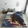 thumbnail image 5 of Zufioo Night Sky Bald Eagle Fleece Blanket Queen Size,Plush Bed Blanket,Ultra Soft Throw Blanket,Plush Fuzzy Cozy Blanket Perfect for Bed,Couch-80"x60", 5 of 7