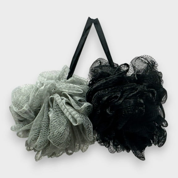 Spa Essentials Large Bath Loofahs - Extra Foaming Jumbo Shower Poufs Exfoliating Body Scrubber Mesh Sponges