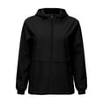 thumbnail image 2 of ShomPort Rain Jacket for Women Packable Zipper Drawstring Hooded Trendy Loose Waterproof Jackets, 2 of 7