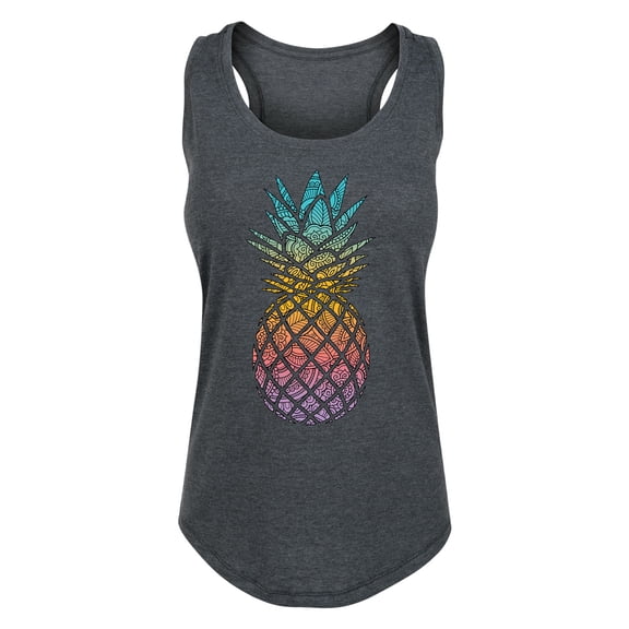 Instant Message - Rainbow Henna Pineapple - Women's Racerback Tank