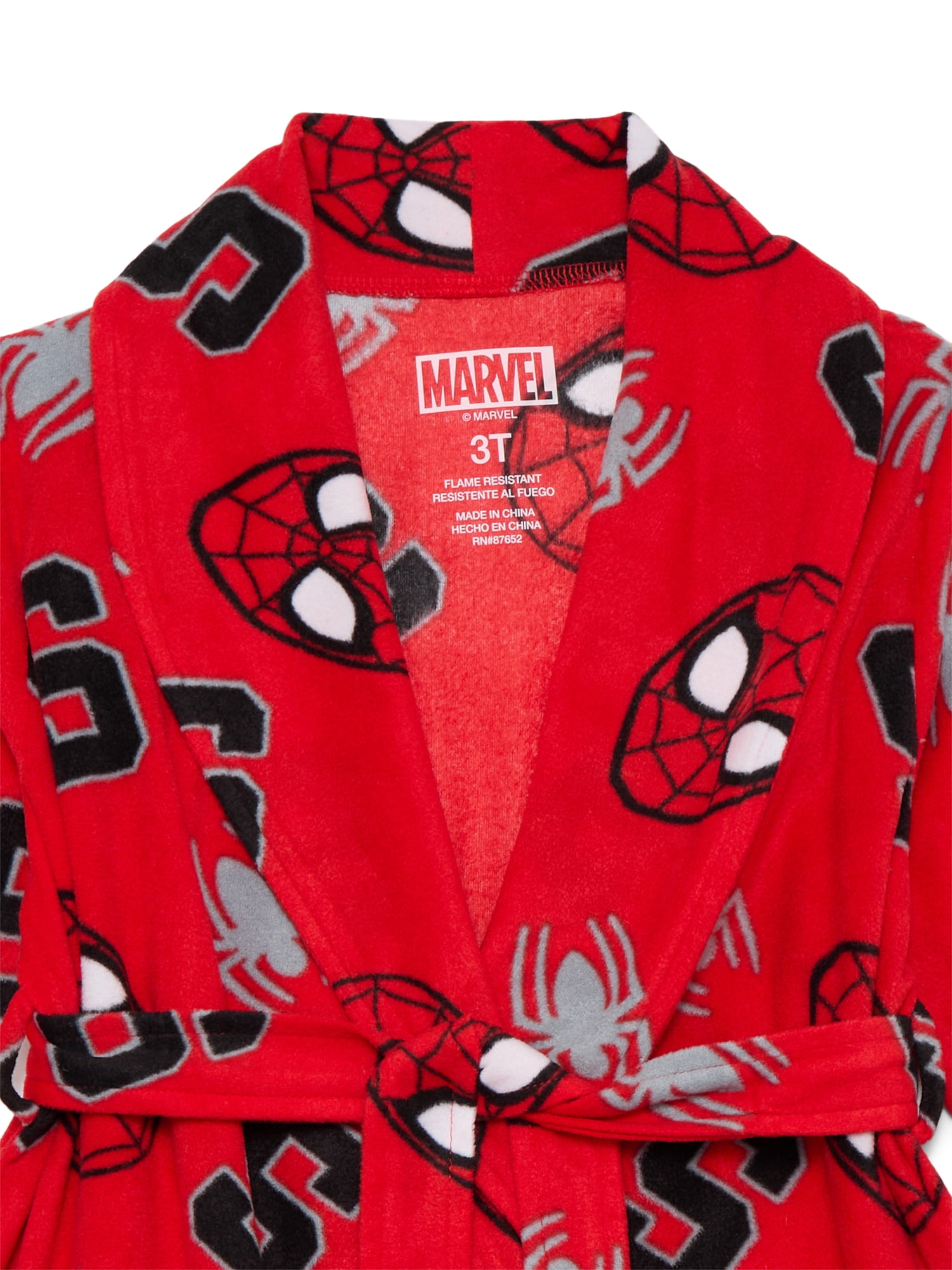 Spider-Man Toddler Boys Fleece Bathrobe Pajamas, Sizes 2T-5T