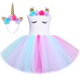 thumbnail image 3 of Vestido de tul con tutú de unicornio y princesa para niñas, con flores pastel, para fiesta de cumpleaños de niñas, disfraces de Halloween para niños, 3 of 5
