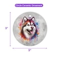 thumbnail image 5 of Watercolor Drip Alaskan Malamute Pop Art Colorful Portrait Artwork Ceramic Round Ornament Alaska Mal Dog Lovers Gifts Home Tree Decor - 01009, 5 of 5