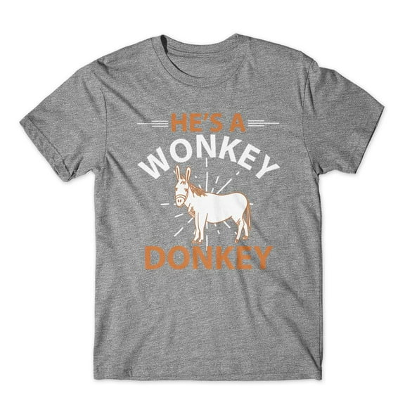 Mighty Circus He’s a Wonky Donkey T-Shirt 100% Cotton Premium Tee - Gray, Large