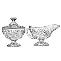 Dublin Crystal Sugar Holder and Creamer Set