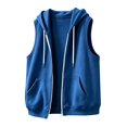 thumbnail image 5 of Sleeveless Hoodie Women Summer Fall Casual Zip Up Jacket Hooded Sweatshirt with Pockets Vest Outerwear, 5 of 7