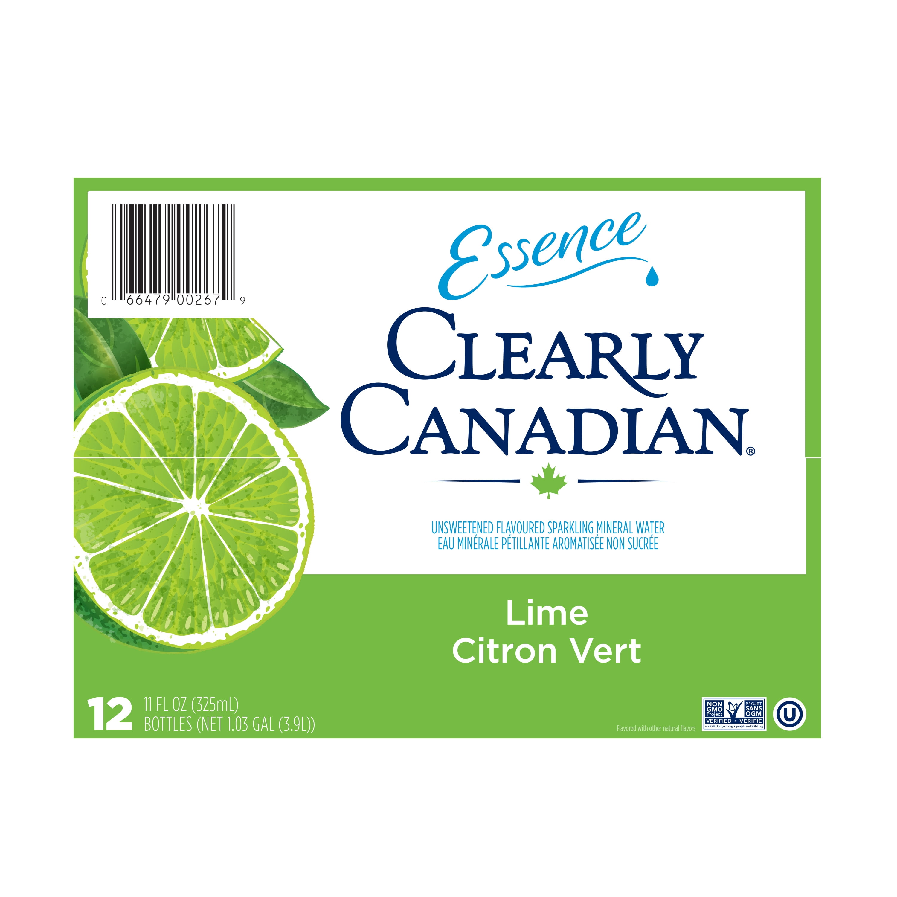Clearly Canadian Sparkling Mineral Water Lime Essence with No Allergens